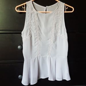 Sheer/Lace Lavendar Top w/Slitted Back
